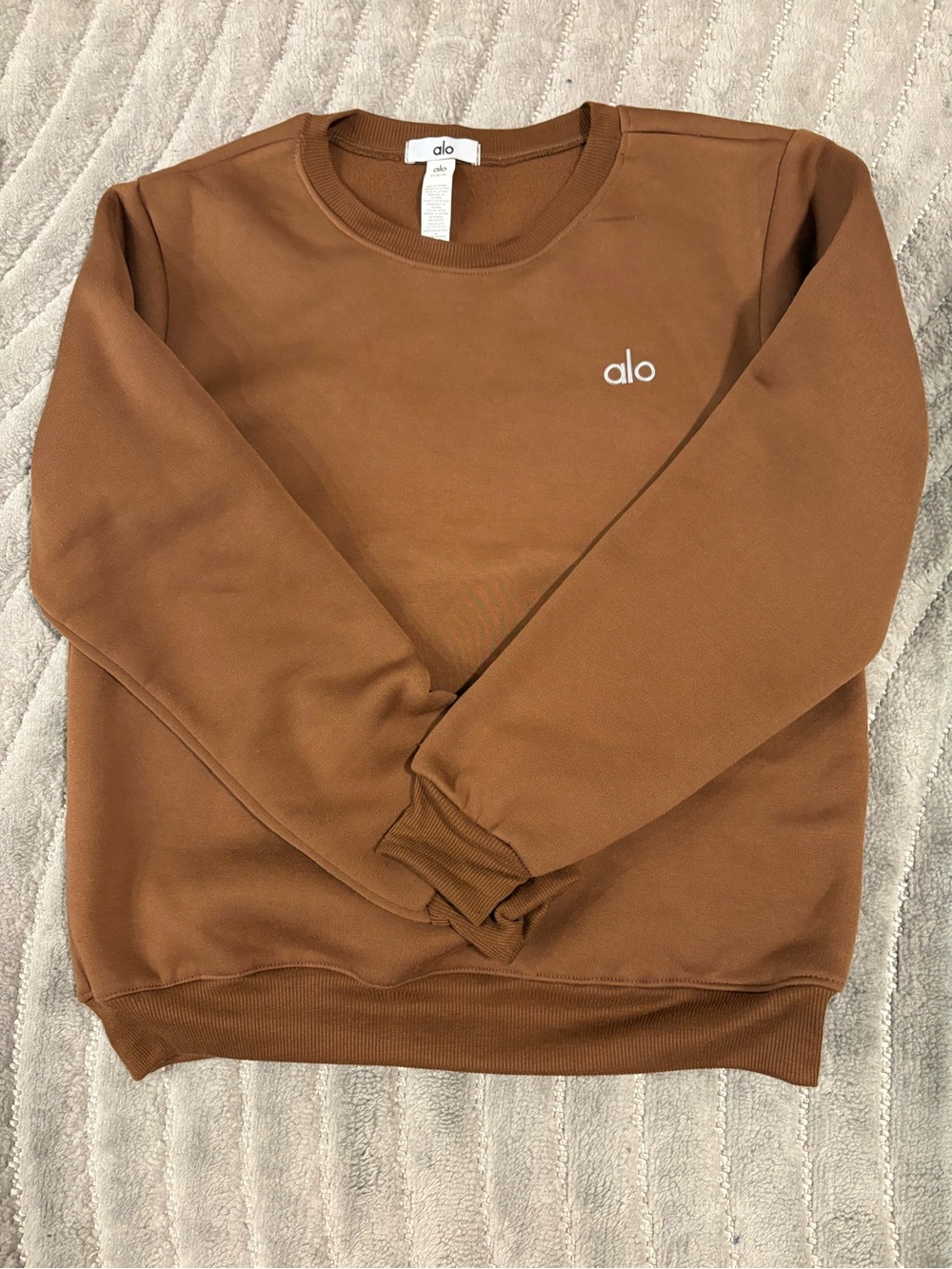 Alo Yoga Brown Crewneck Sweatshirt Size M – Soft Cozy Lounge Top
